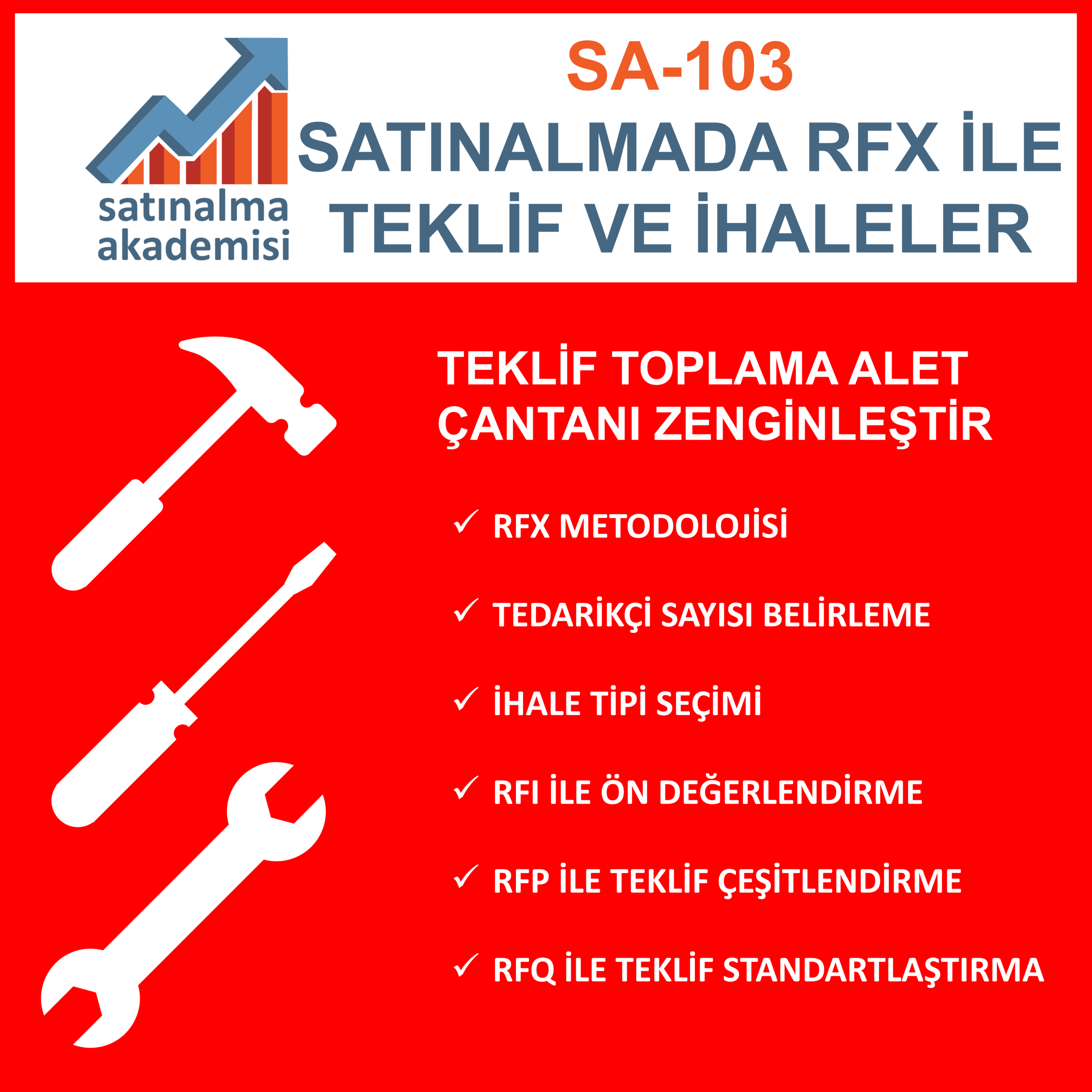Sa 103 satınalmada rfx İle teklif ve İhaleler eğitimi 2 teklif toplama alet Çantanı zenginleştir