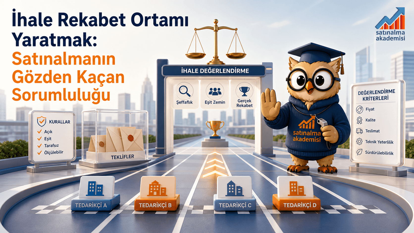 Proc karakteri şeffaf kurallar, eşit başlangıç çizgisi ve açık değerlendirme kriterleriyle tedarikçiler için adil bir ihale rekabet ortamı kuruyor.