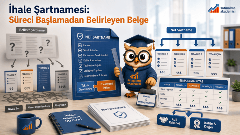 Proc karakteri belirsiz şartnamenin karşılaştırılamaz tekliflere yol açtığını, net şartnamenin ise adil rekabet ve elma elma kıyas sağladığını gösteriyor.