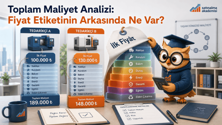 Proc karakteri ilk fiyat etiketinin arkasındaki nakliye, kurulum, bakım, duruş, enerji, garanti ve elden çıkarma maliyetlerini görünür hale getiriyor.
